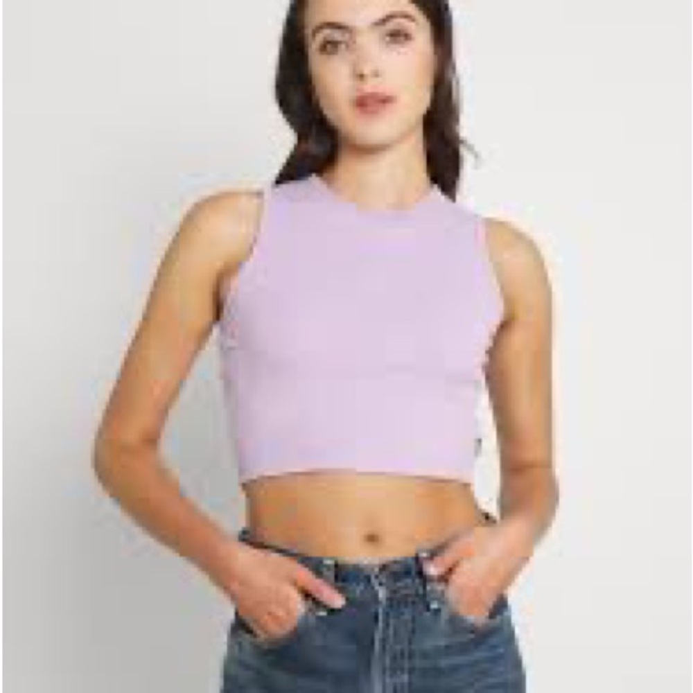 Afends Dalston Hemp Rib Tank Lilac cropped muscle tank
